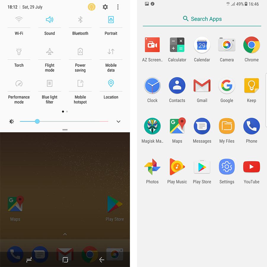 Sistema de notificaciones en el Samsung Galaxy S8 ROM Google Edition