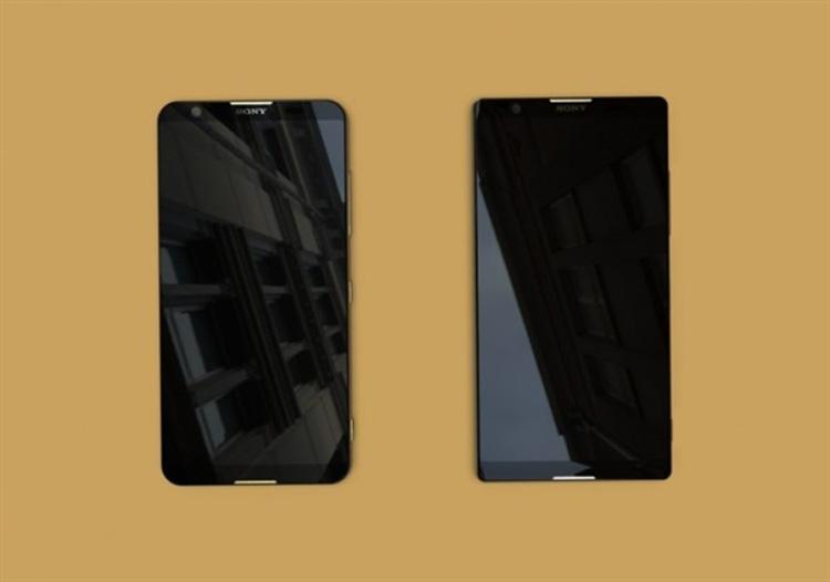 Imagen renderizada de los smartphones Sony Xperia con pantalla sin marcos