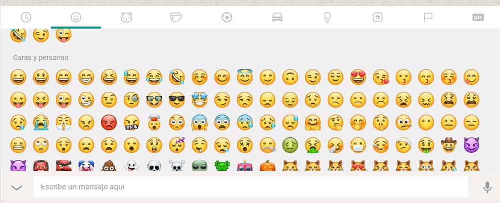 Diseño de los emoji en WhatsApp Web 0.2.7304