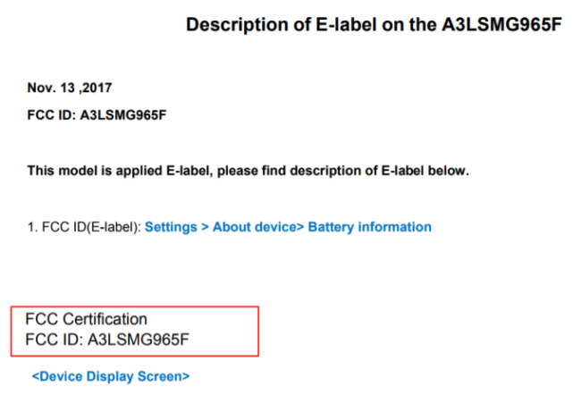 Registro de la FCC de los Galaxy S9 y S9+