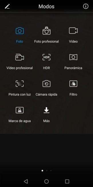 modos de cámara del Huawei P Smart