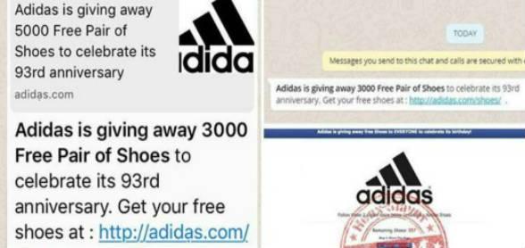 Adidas gratis, la nueva estafa por WhatsApp