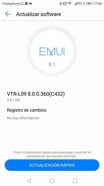 Actualizar el Huawei P10 a Android Oreo