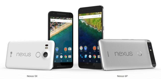 Nexus 5X y Nexus 6P en colores blanco y gris