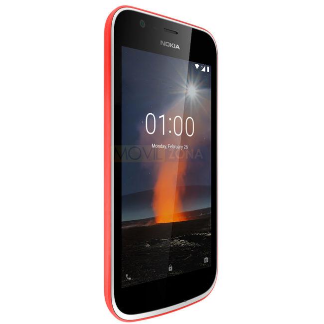 Nokia 1 rojo vista lateral