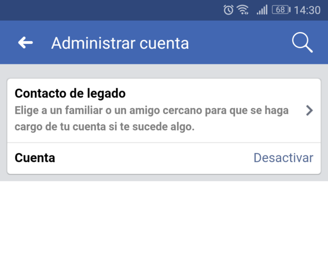 desactivar cuenta facebook
