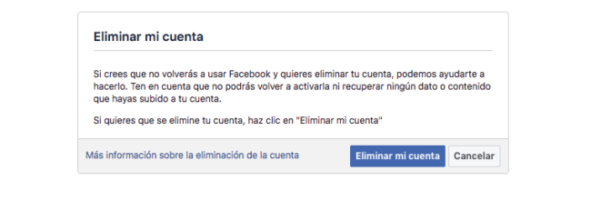 desactivar cuenta facebook 2