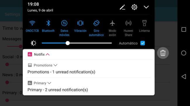 Notifix para organizar las notificaciones en Android