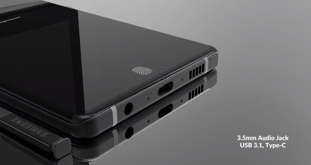 Diseño conceptual del Samsung Galaxy Note 9 mostrado en vídeo