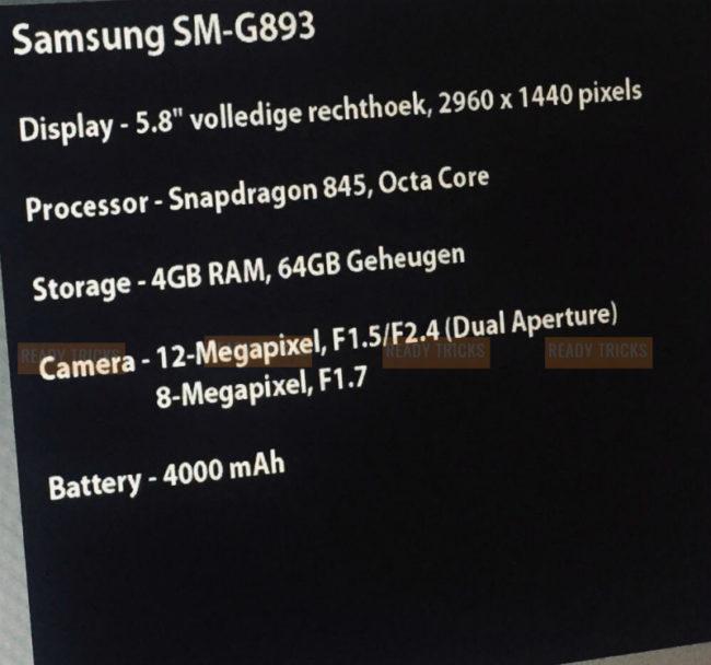 Especificaciones del Samsung Galaxy S9 Active