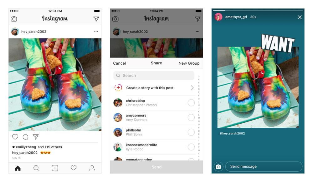 Opción de publicar una foto de Instagram en tus Historias sin realizar capturas de pantalla
