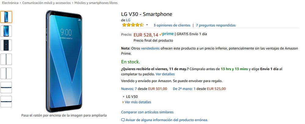 LG V30 con descuento en Amazon
