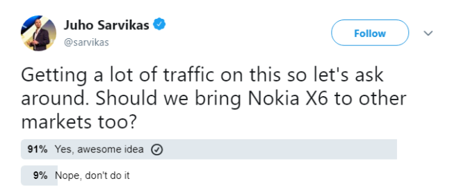 Nokia X6-encuesta Twitter