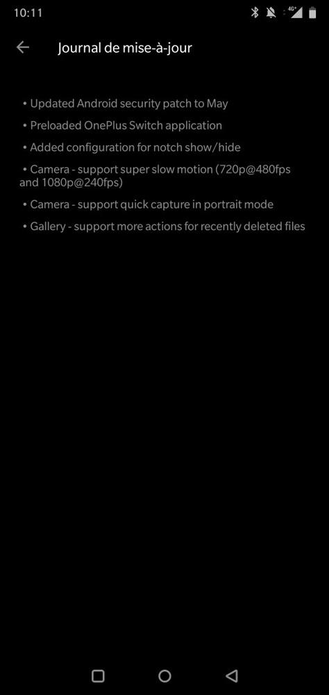 Novedades de la primera actualización del OnePlus 6