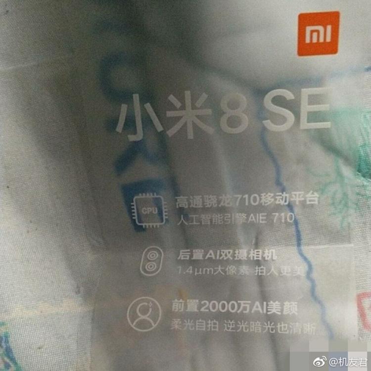 Foto difundiendo algunas de las características del Xiaomi Mi 8 SE