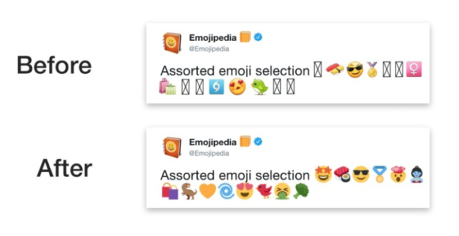emojis antes y despues