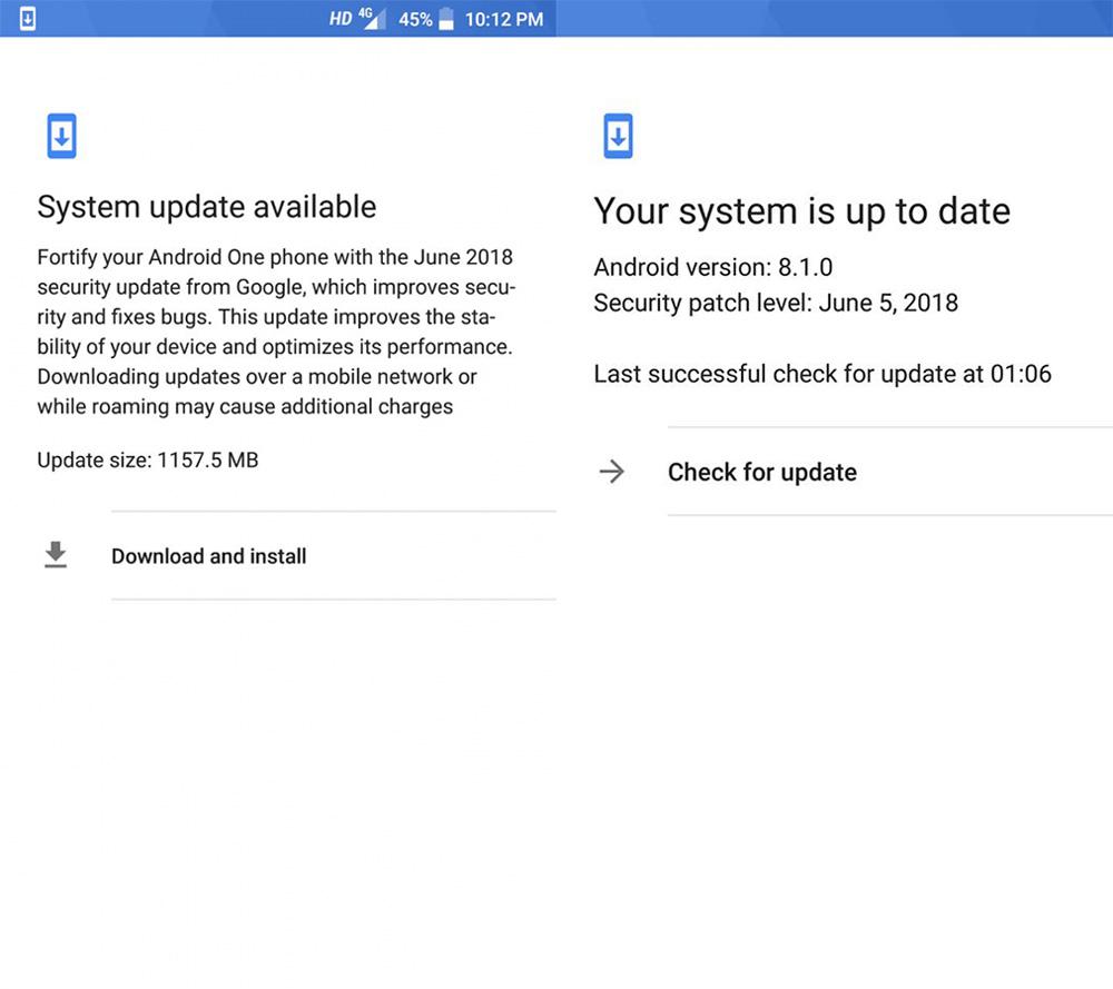 Actualización OTA del Xiaomi Mi A1 con Android 8.1 Oreo