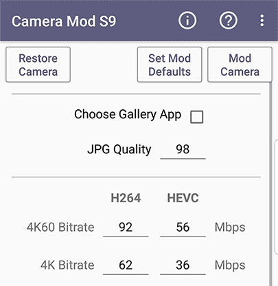 Mod Zero Camera para el Galaxy S9