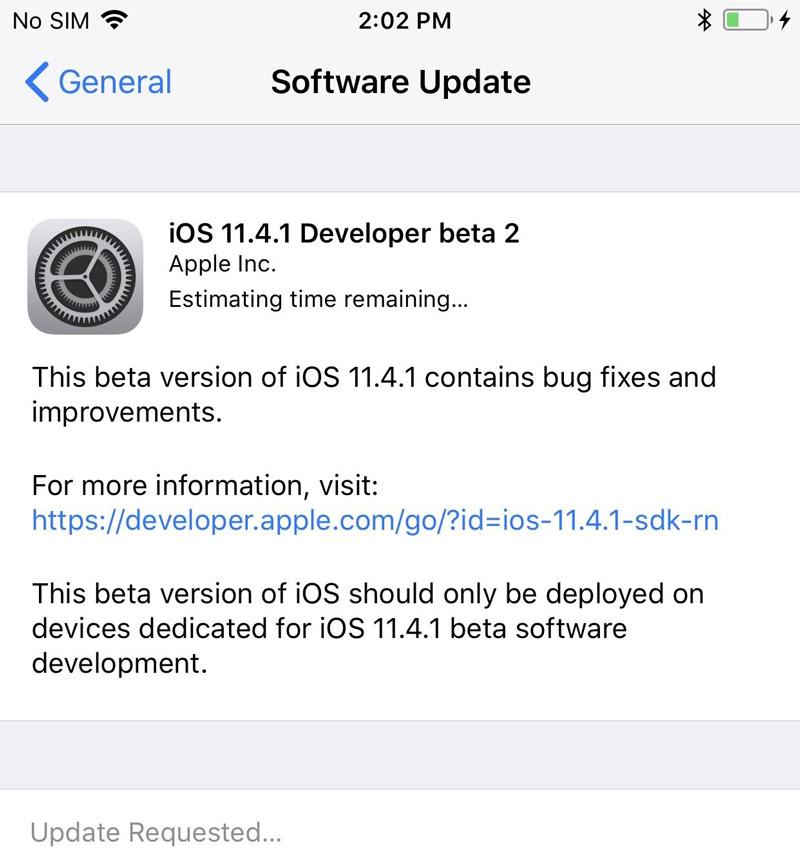 Información sobre la actualización OTA con iOS 11.4.1 Beta 2 liberada por Apple