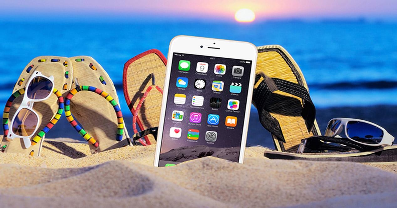iPhone en la playa