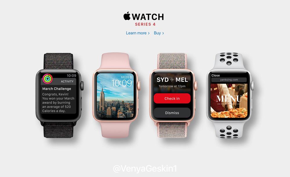 Diseño conceptual del Apple Watch Series 4
