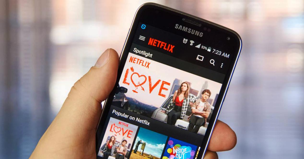 App de Netflix instalada en un smartphone
