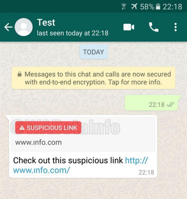 link sospechoso whatsapp