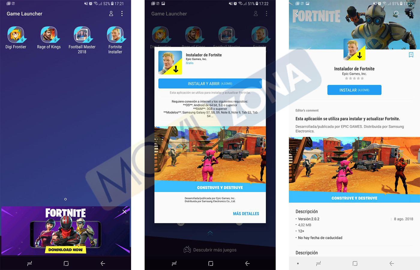 Fortnite para Android disponible en Game Laucher para los Samsung Galaxy