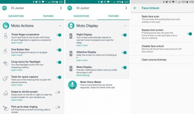 Moto G6-Moto Z2 Play-portar apps