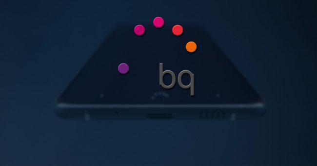 Smartphone de BQ con el logotipo de la compañía