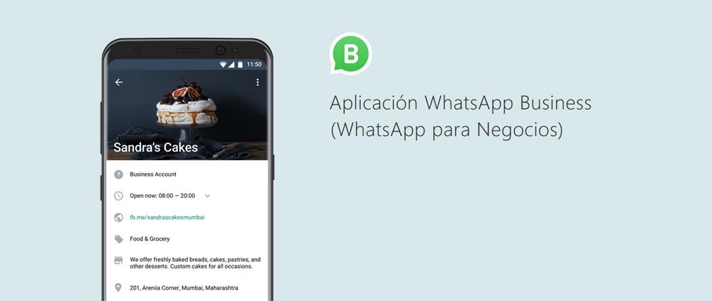Interfaz de la app WhatsApp Business