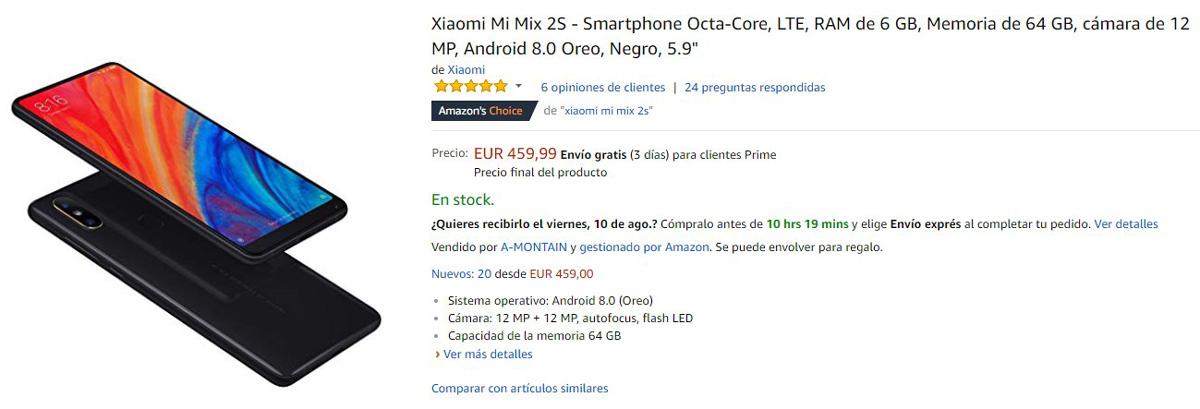 Descuento en el precio del Xiaomi Mi Mix 2S en Amazon