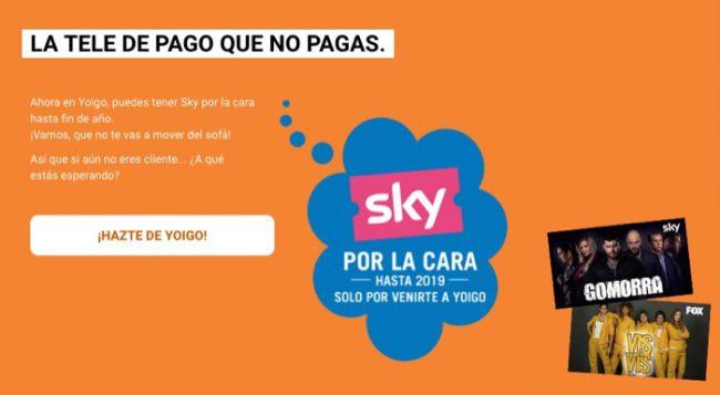 Oferta Yoigo con Sky TV