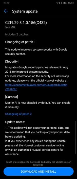 Listado de novedades para la cámara del Huawei P20 Pro con su última actualización