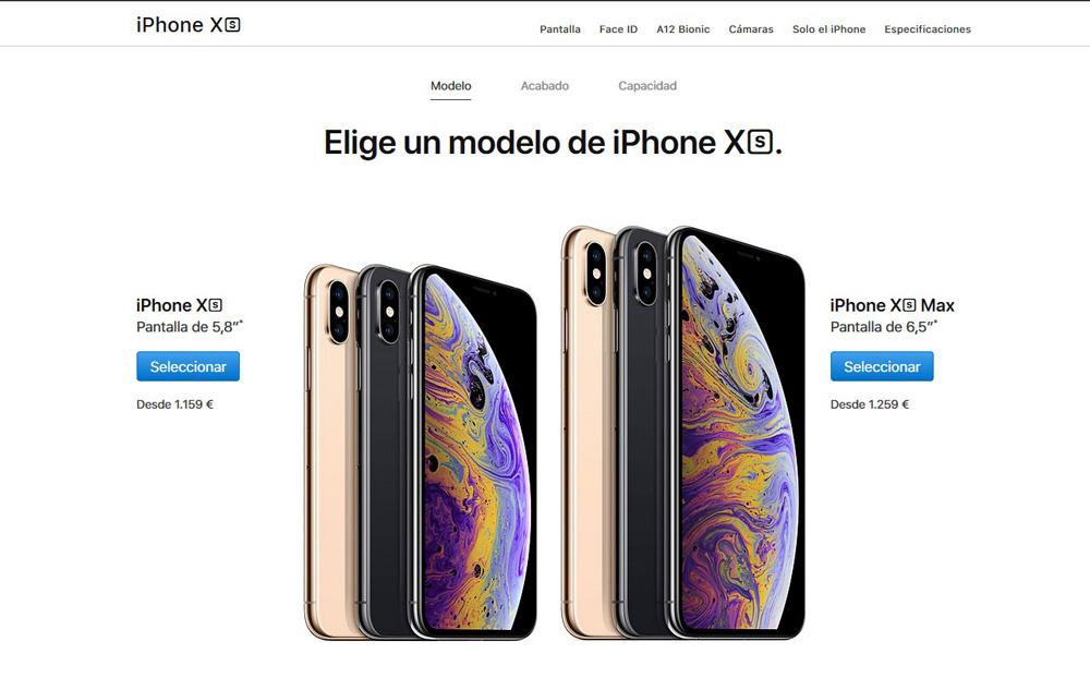 Tienda online de Apple desde la que comprar un iPhone XS