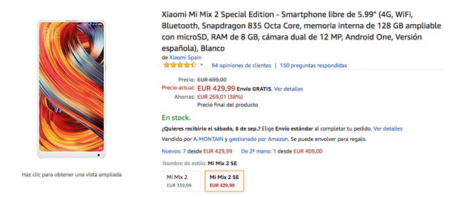 Xiaomi Mi Mix 2 SE Amazon