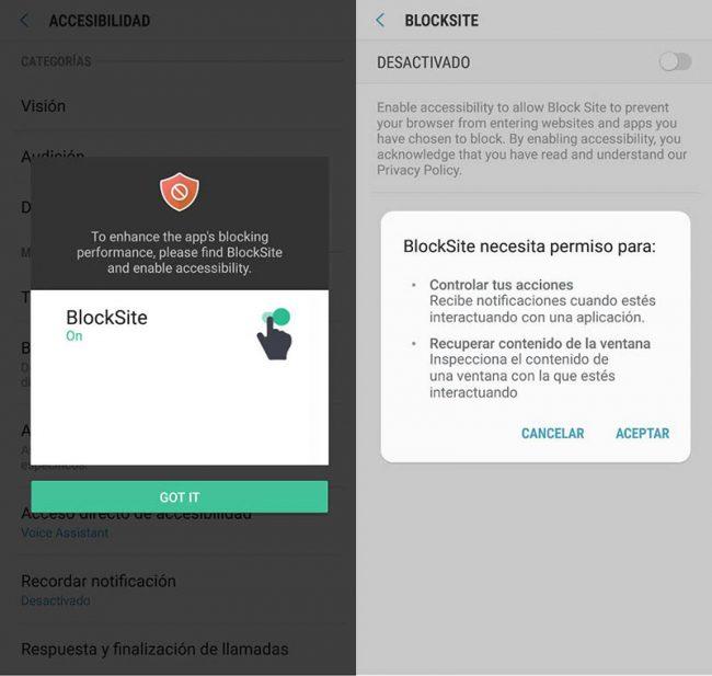 Block site android