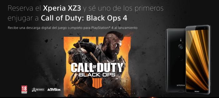 Call of Duty gratis reservando el Xperia XZ3