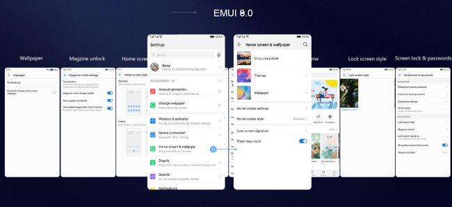 EMUI 9.0 ajustes de personalización