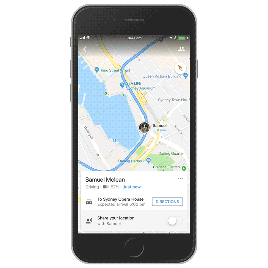Decir por dónde vas en Google Maps para iOS