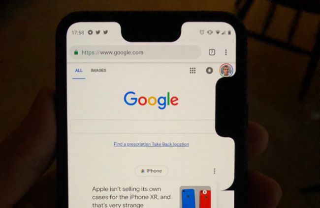 Segundo notch en el Google Pixel 3 XL