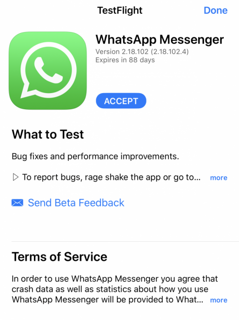Invitación WhatasApp Beta para iOS