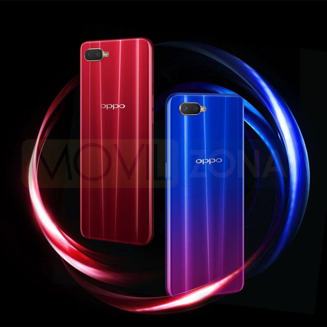 Oppo RX17 Neo rojo y azul