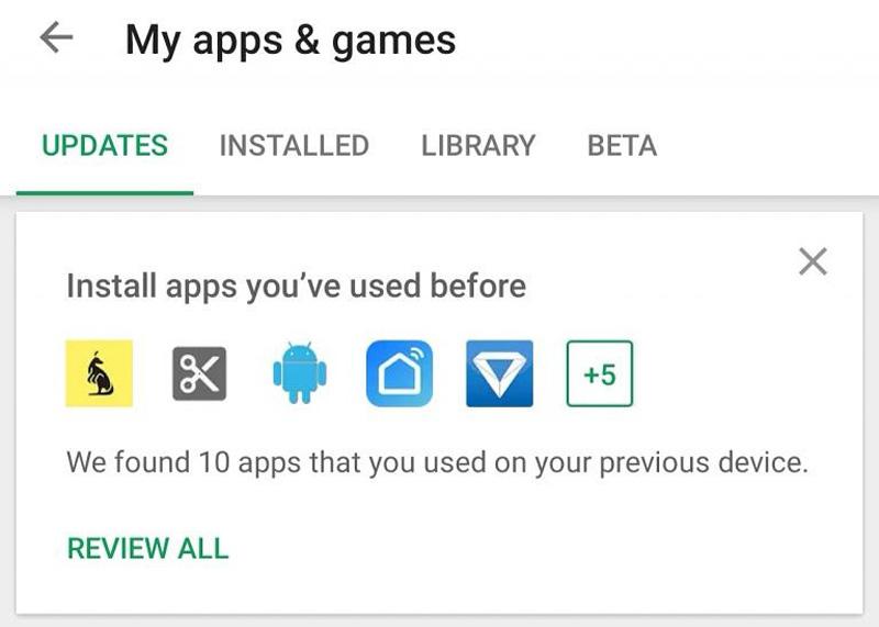 Notificaciones de anteriores apps instaladas en la Play Store