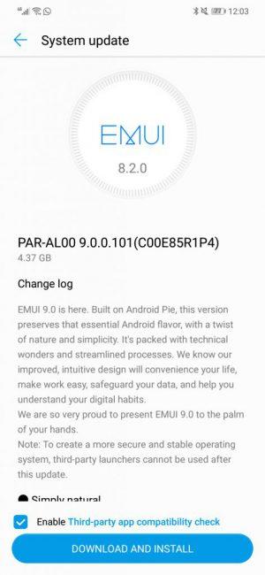 huawei nova 3 android 9 pie