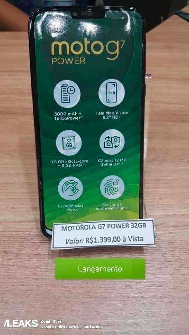 ficha técnica del Moto G7 Power