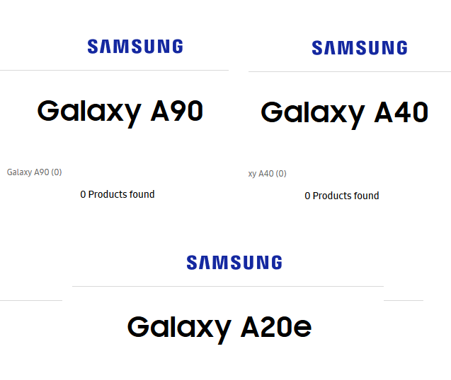 Galaxy A90, A40 y A20e