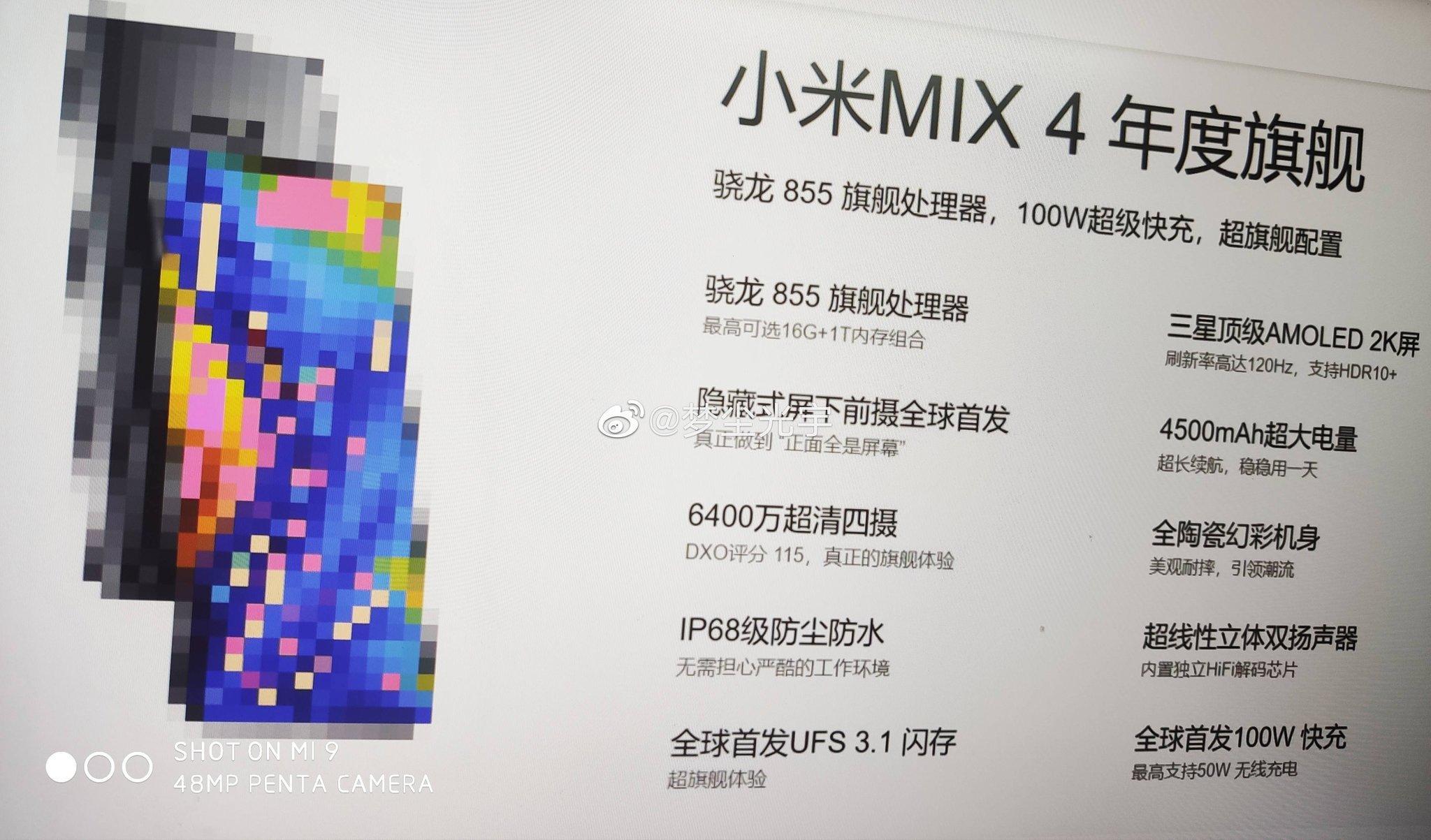 Posibles características del Xiaomi Mi Mix 4