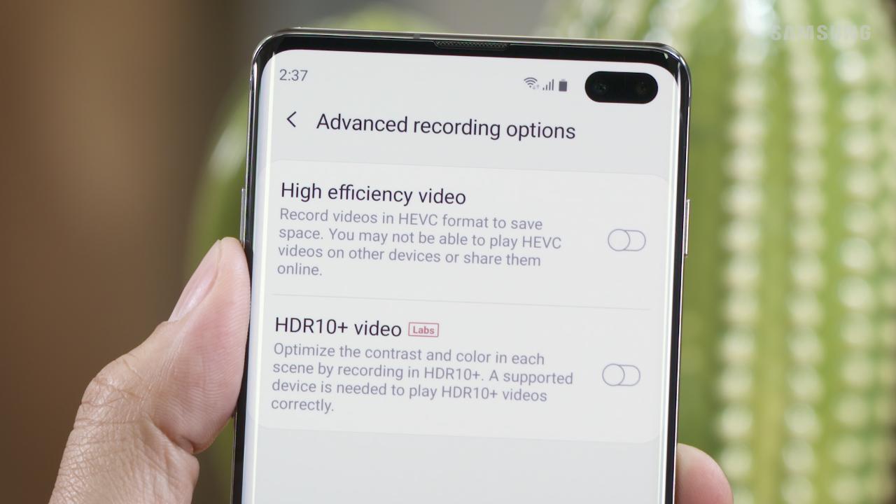 Galaxy S10 vídeo en HDR10
