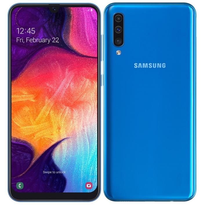 Samsung-Galaxy A50 frontal y trasera